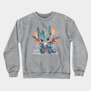 Cute dragon hugging his teddy bear Crewneck Sweatshirt